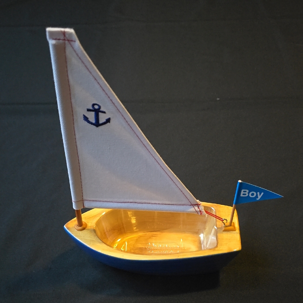 Ceramic Sailboat Decor with White Sail